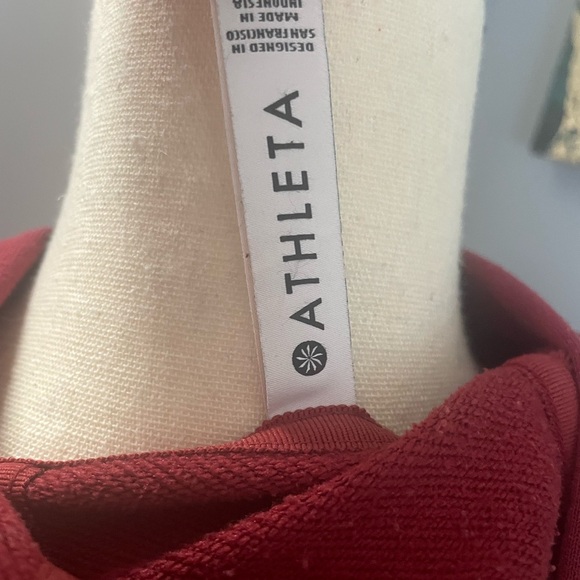 Athletica Hoodie Dress burgundy/ drawstring Size M/T - Picture 12 of 12